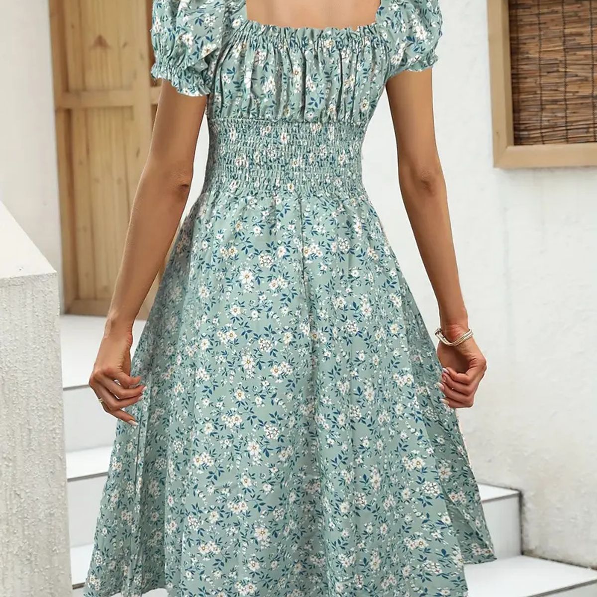 TIOZONEY - Vestido sin mangas con cuello halter - Azul