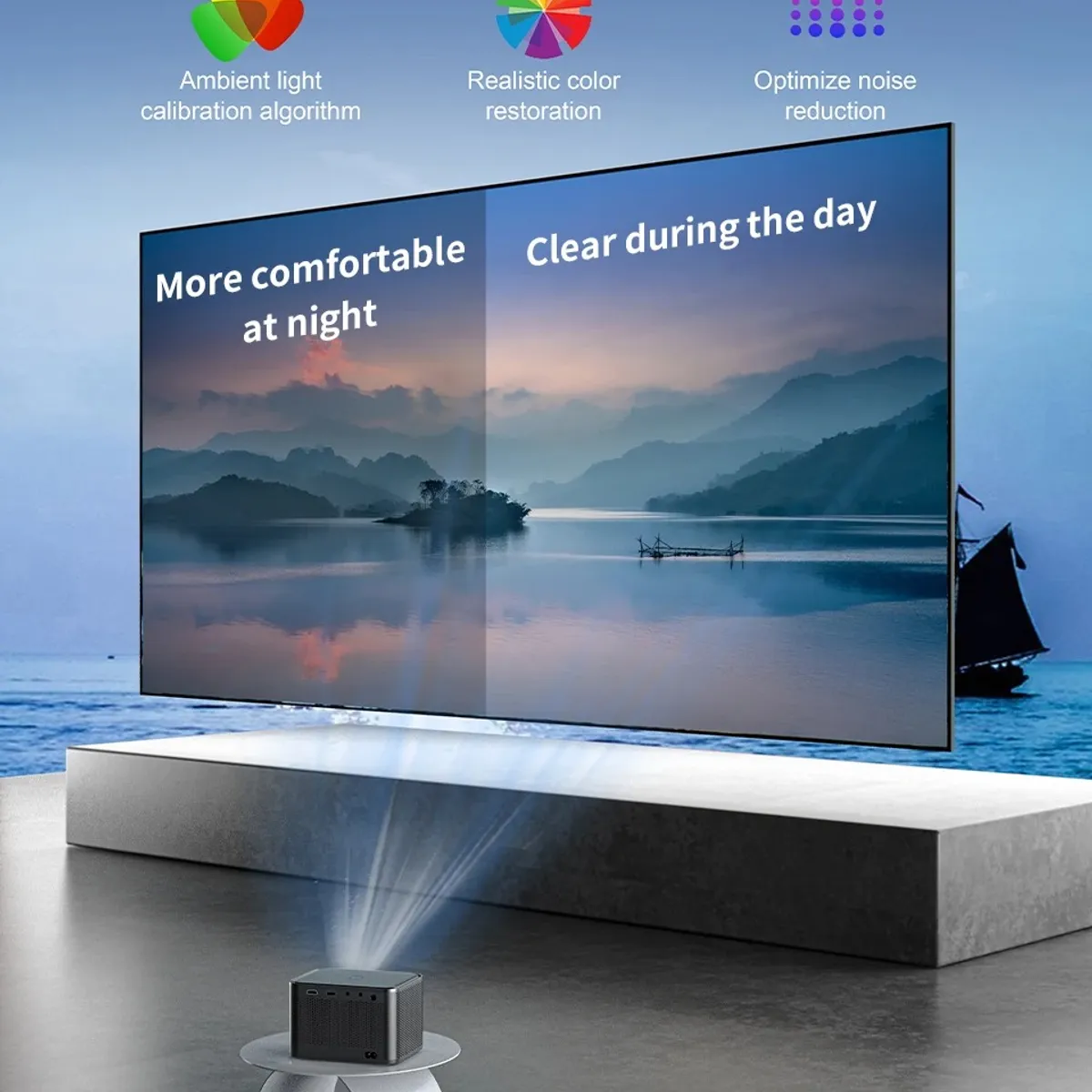 BLUEDREAMER - Proyector  9000 ANSI 1080P USB HDMI WIFI