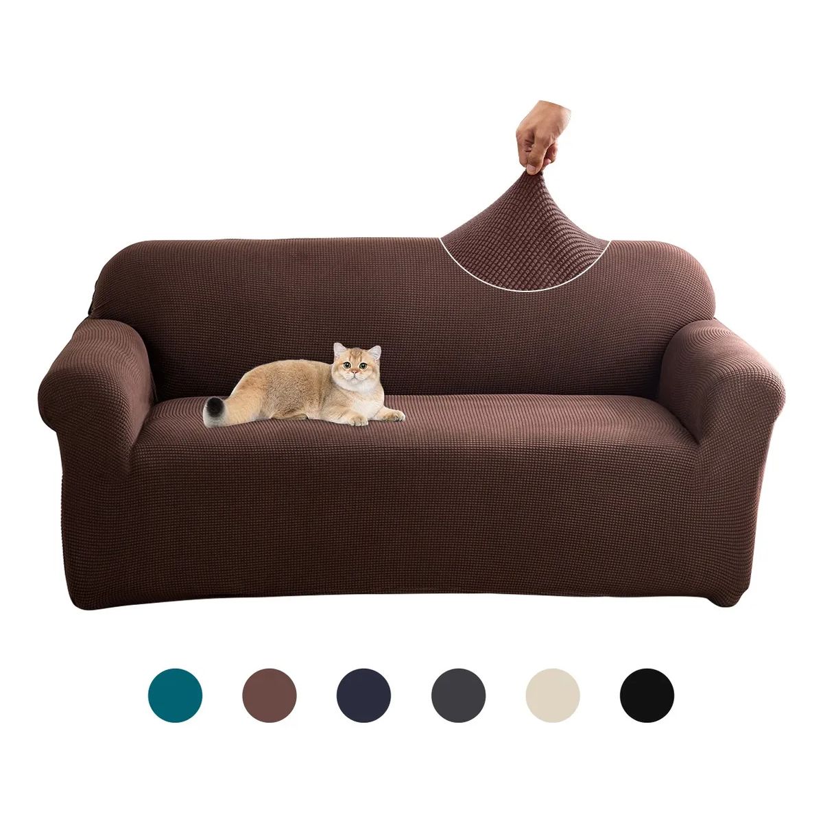 SUPERCENTER - Funda Sofá Cubre Sillón Protectora Para 3 Cuerpos Elastizada Café