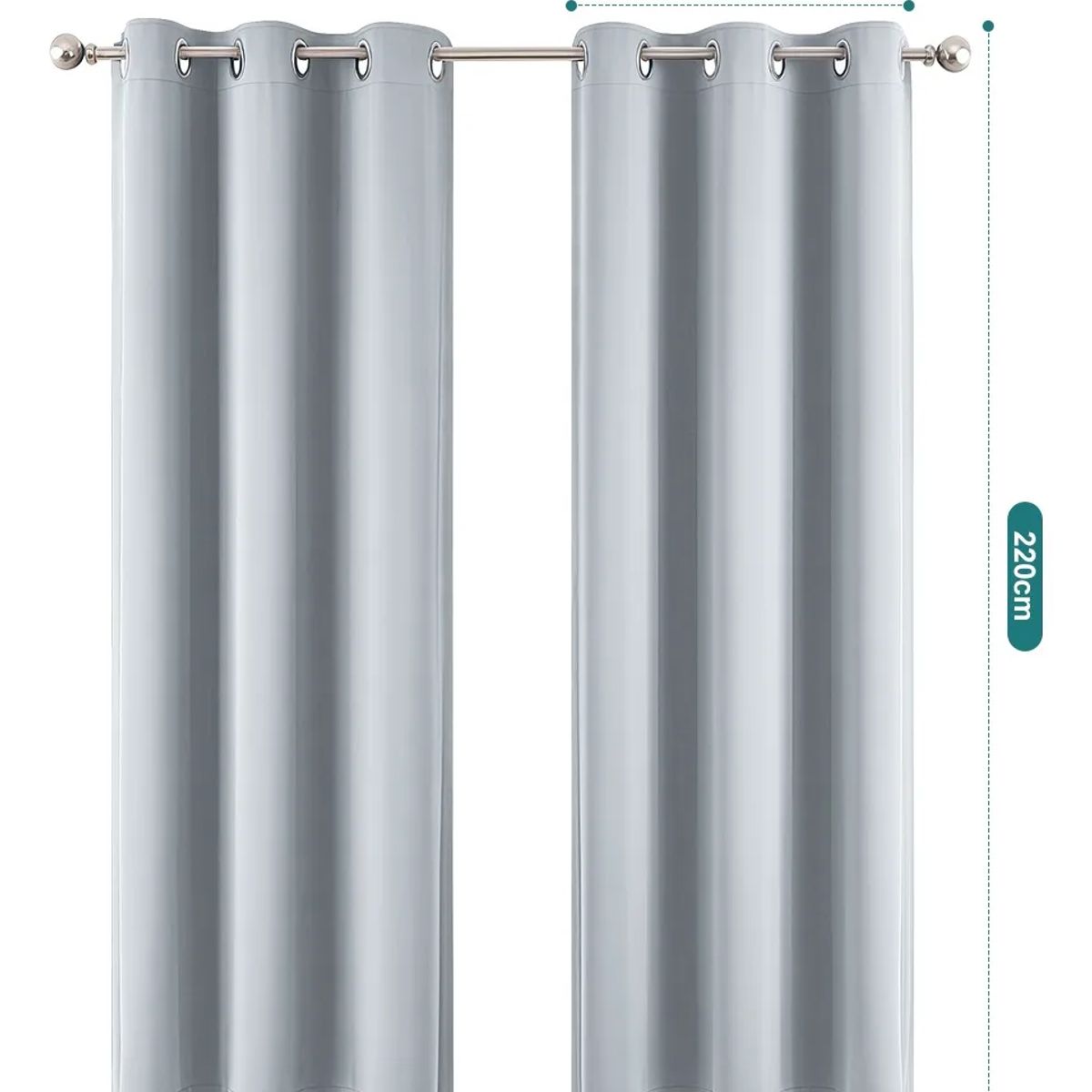 SUPERCENTER - 2 Paños Cortinas Blackout Engomada Tela 140x220 Cm Textura Gris