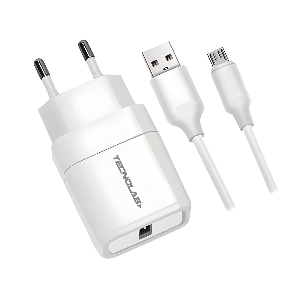 TECNOLAB - Cargador USB 12W + Cable Micro USB Certificado SEC - SC