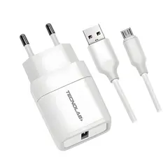 TECNOLAB - Cargador USB 12W + Cable Micro USB Certificado SEC - SC