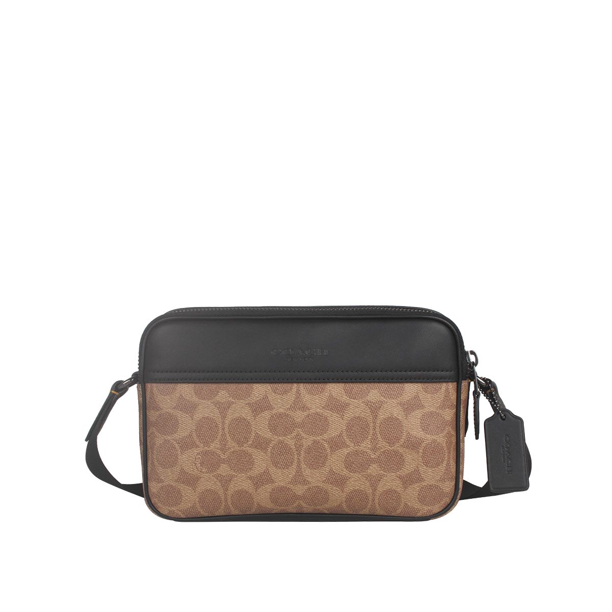 COACH - Coach Graham Bandolera en Lona Signature Marrón Claro Negro CV921