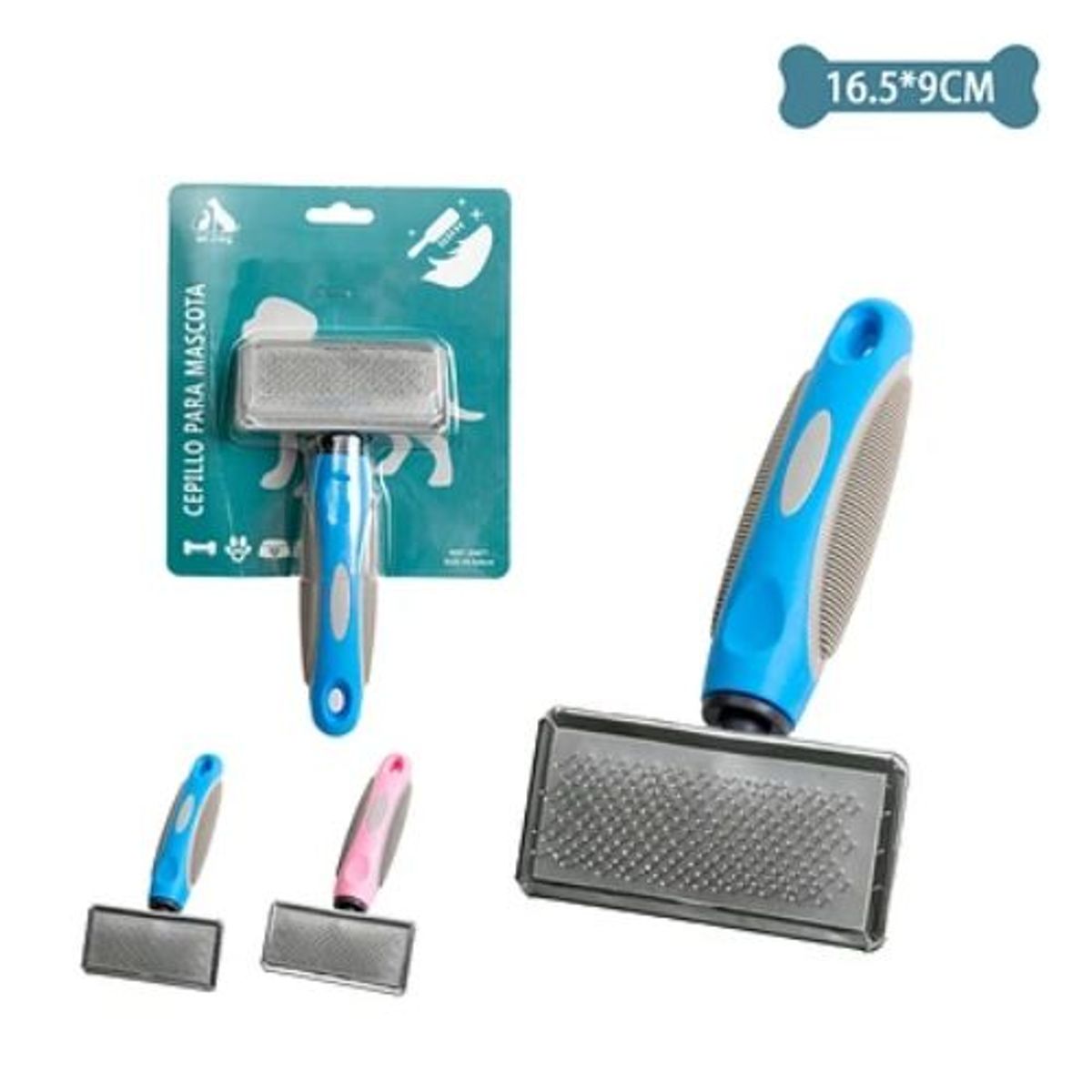 GENERICO - Cepillo con agujas finas para mascotas 1659cm Color Aleatorio