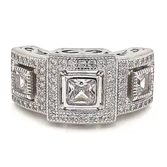 JOYAS LANDEROS - Anillo Art-Deco 3 Circones Plata 925