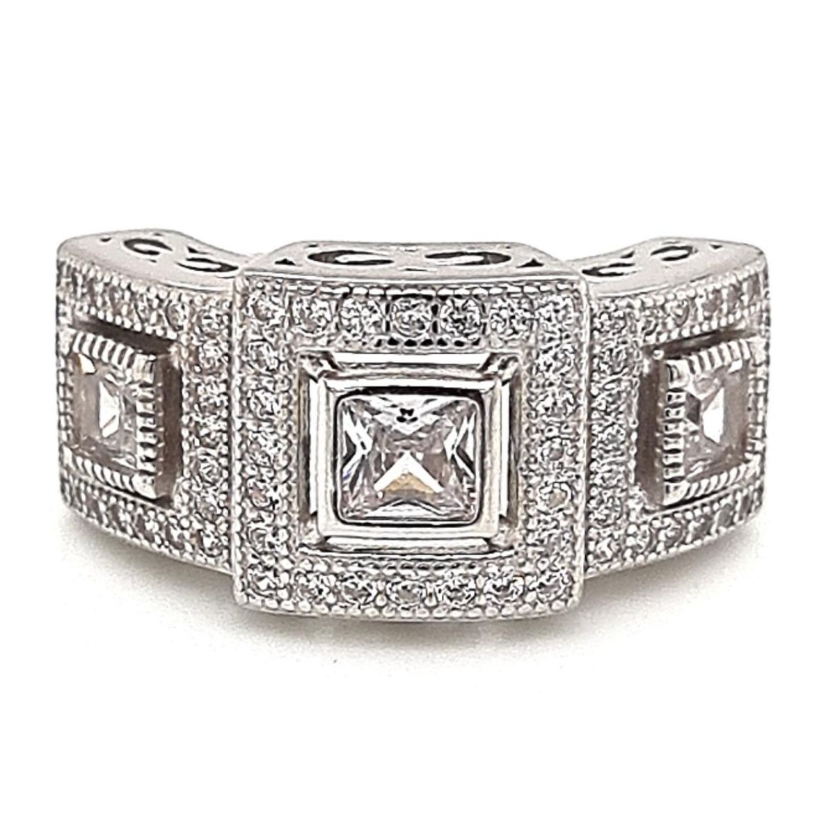 JOYAS LANDEROS - Anillo Art-Deco 3 Circones Plata 925