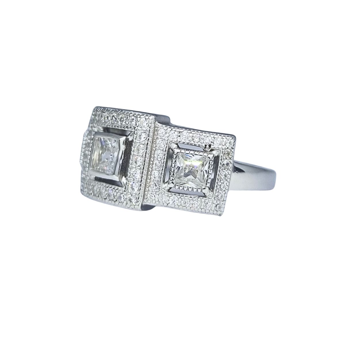 JOYAS LANDEROS - Anillo Art-Deco 3 Circones Plata 925