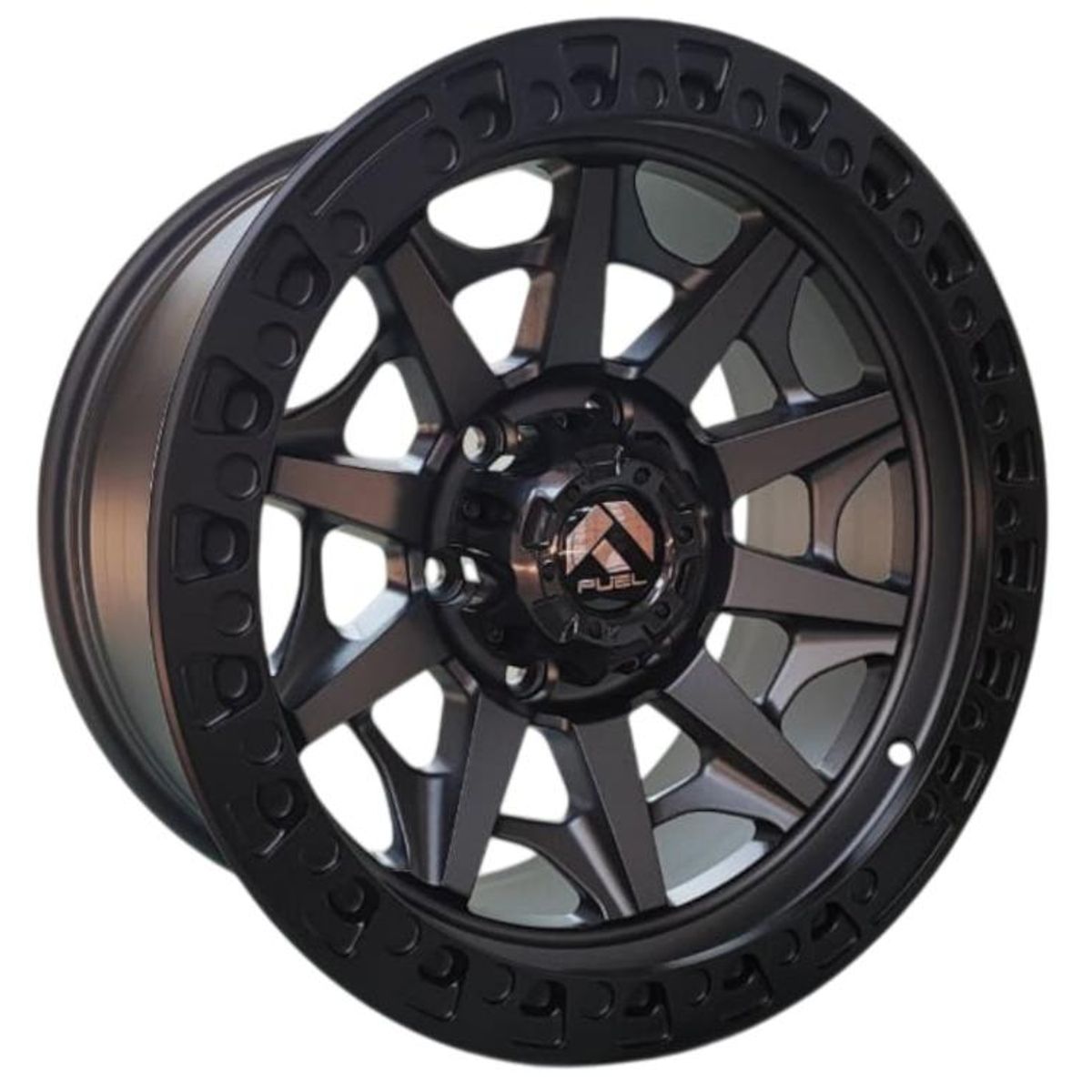 GENERICO - Juego de Llantas 17x9 6x1397 Et0 Matt Gray+Blackring DX189