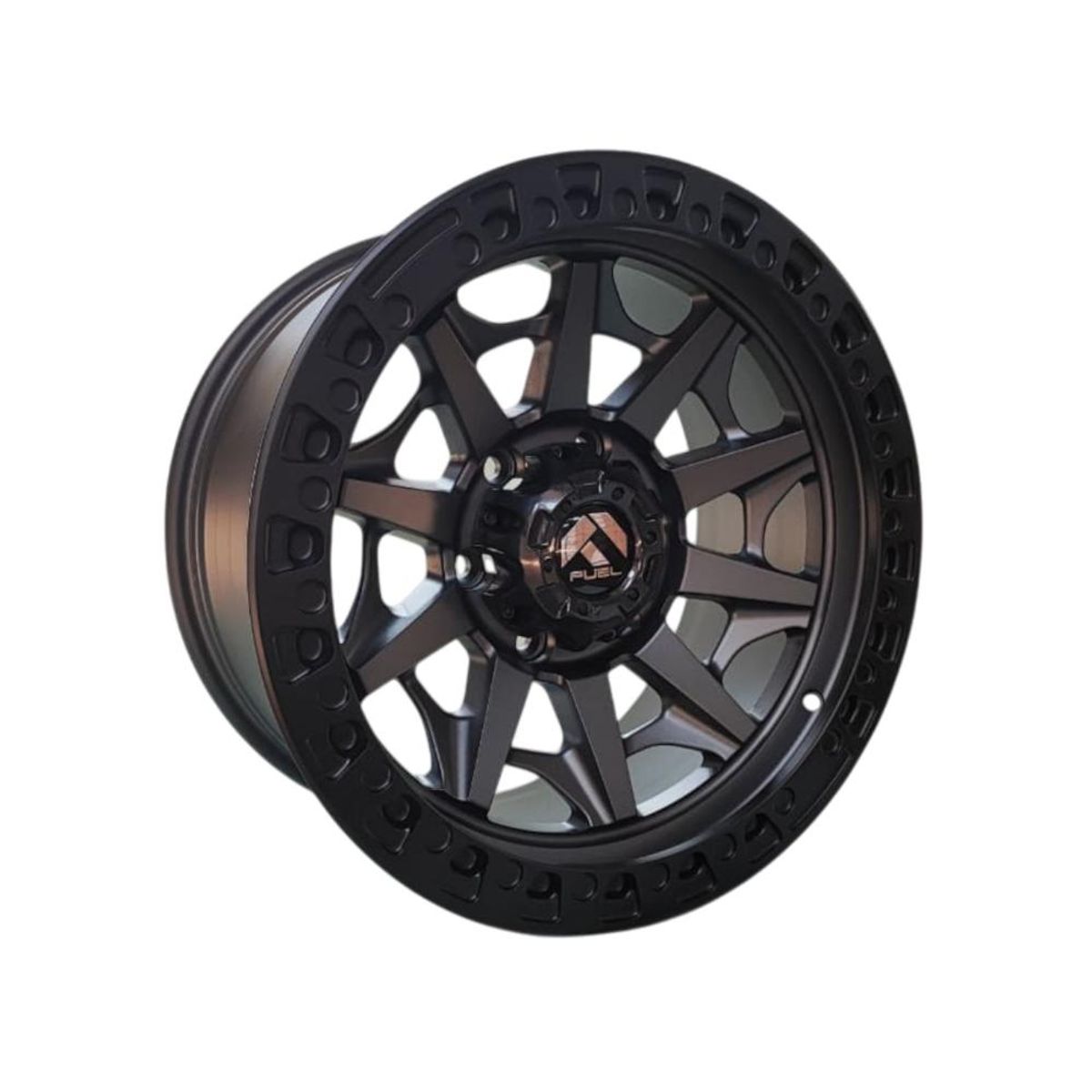 GENERICO - Juego de Llantas 17x9 6x1397 Et0 Matt Gray+Blackring DX189