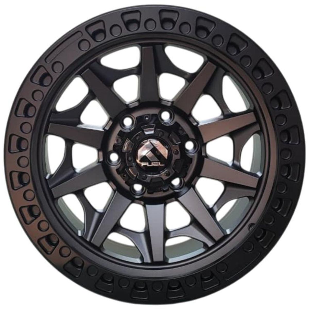 GENERICO - Juego de Llantas 17x9 6x1397 Et0 Matt Gray+Blackring DX189