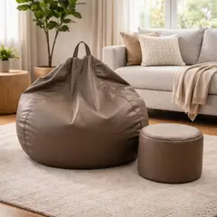 JOYTEK - Puff Pera Eco Cuero talla XL 120x80cm Café