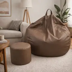 JOYTEK - Puff Pera Eco Cuero talla XL 120x80cm Café