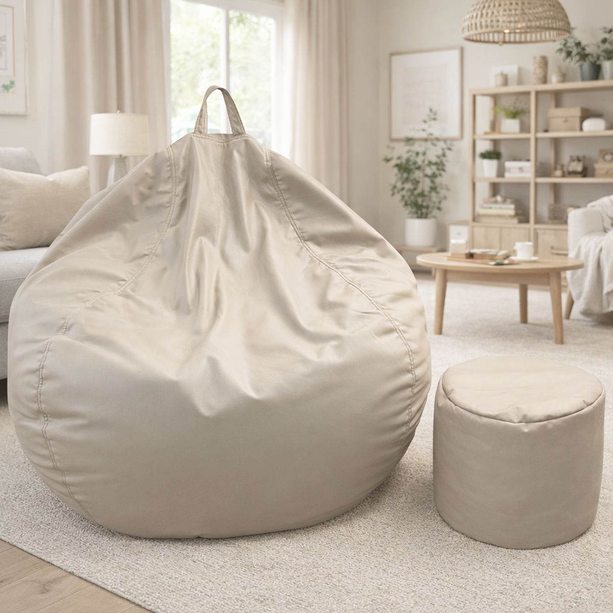 JOYTEK - Puff Pera Eco Cuero talla XL Joytek  120x80cm Caquis