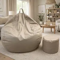 JOYTEK - Puff Pera Eco Cuero talla XL 120x80cm Caquis