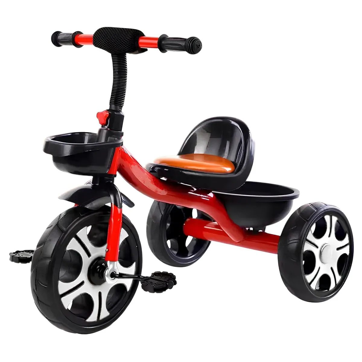LUBABYCAS - Triciclo Infantil Con Canastos 5 Años Unix Rojo LuBabycas