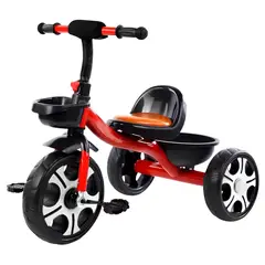 LUBABYCAS - Triciclo Infantil Con Canastos 5 Años Unix Rojo