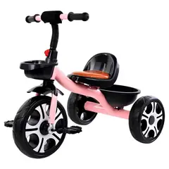 LUBABYCAS - Triciclo Infantil Con Canastos 5 Años Unix Rosado