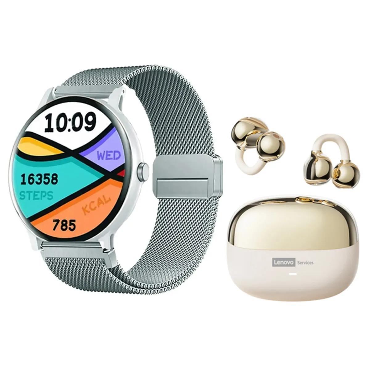 LENOVO - Audifonos Lenovo LE06 Blanco Bluetooth y Fit Pro reloj inteligente W
