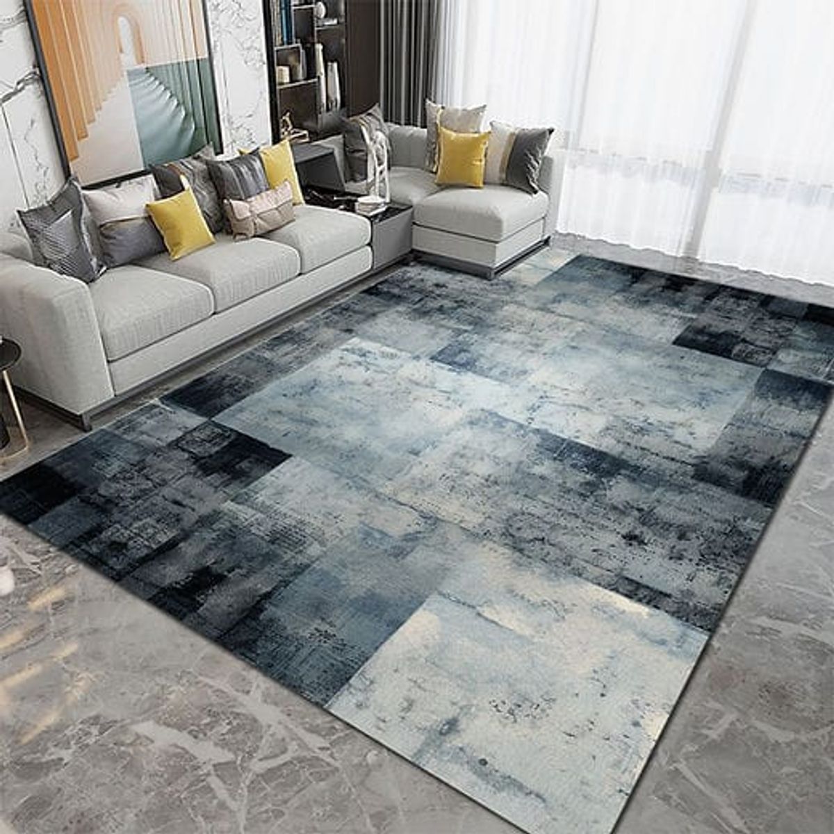 GENERICO - ALFOMBRA PARA LIVING ANTIDESLIZANTE CON DISEÑOS TRIDIMENCIONALES