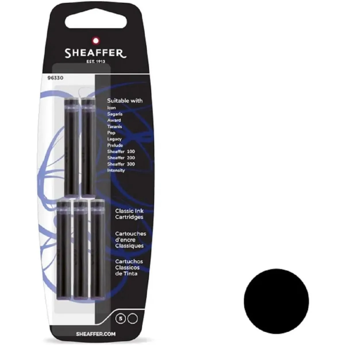 SHEAFFER - Cartuchos para Pluma Sheaffer 5 Unidades Negro