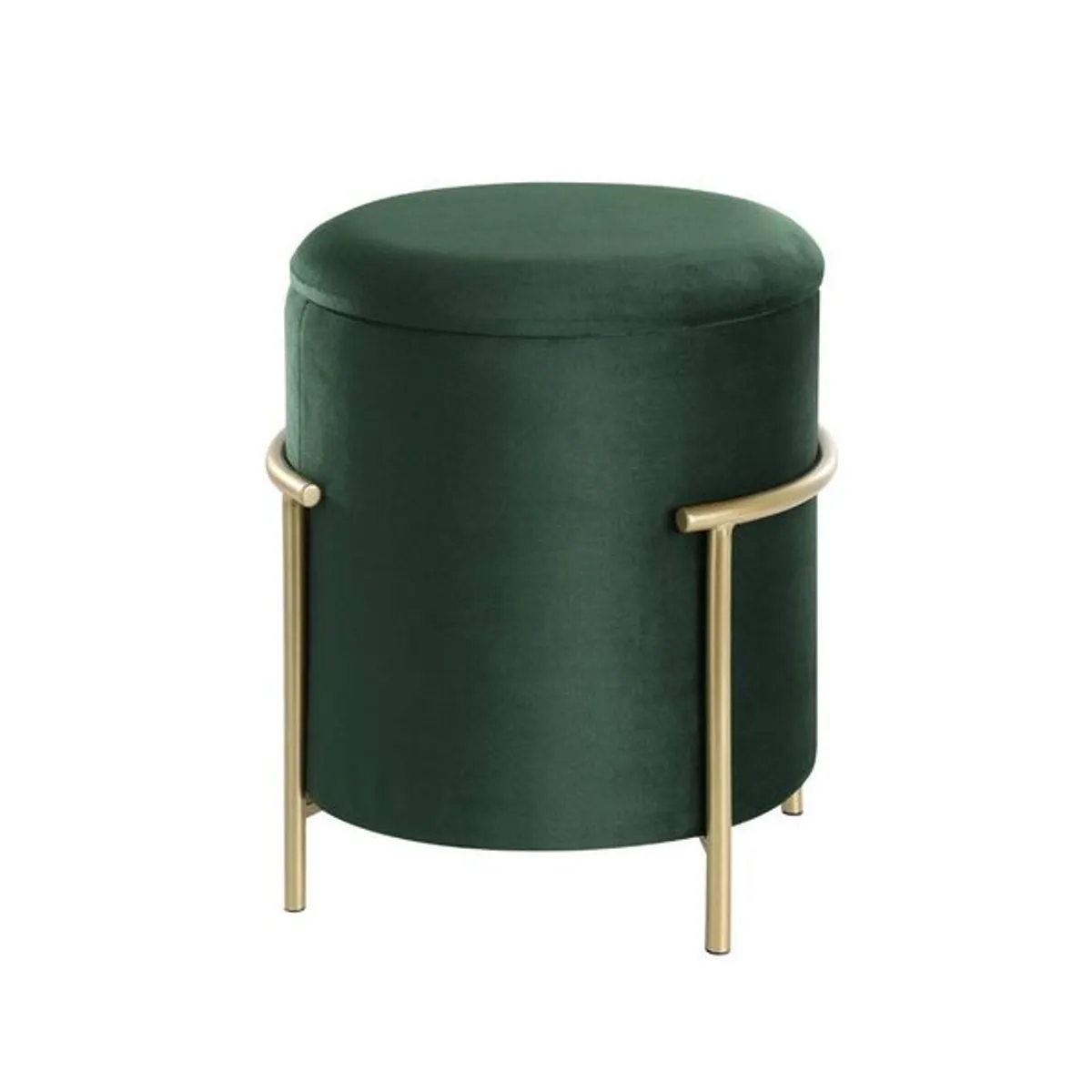 EGLO - Taburete Pouf MASHIKE tela verde y dorado 46×41 cm