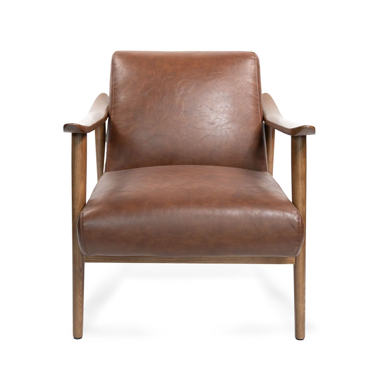 NECTAR - Poltrona Turin Ecocuero Marron Madera de Fresno