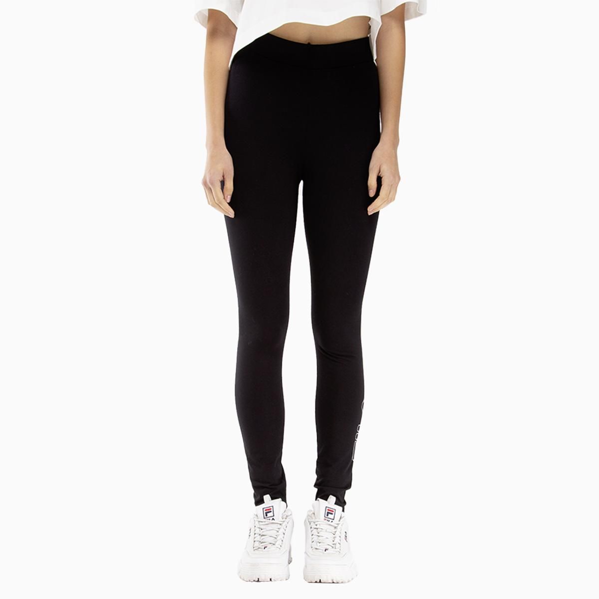 FILA - Calzas Fila Letter Mid Mujer Negro