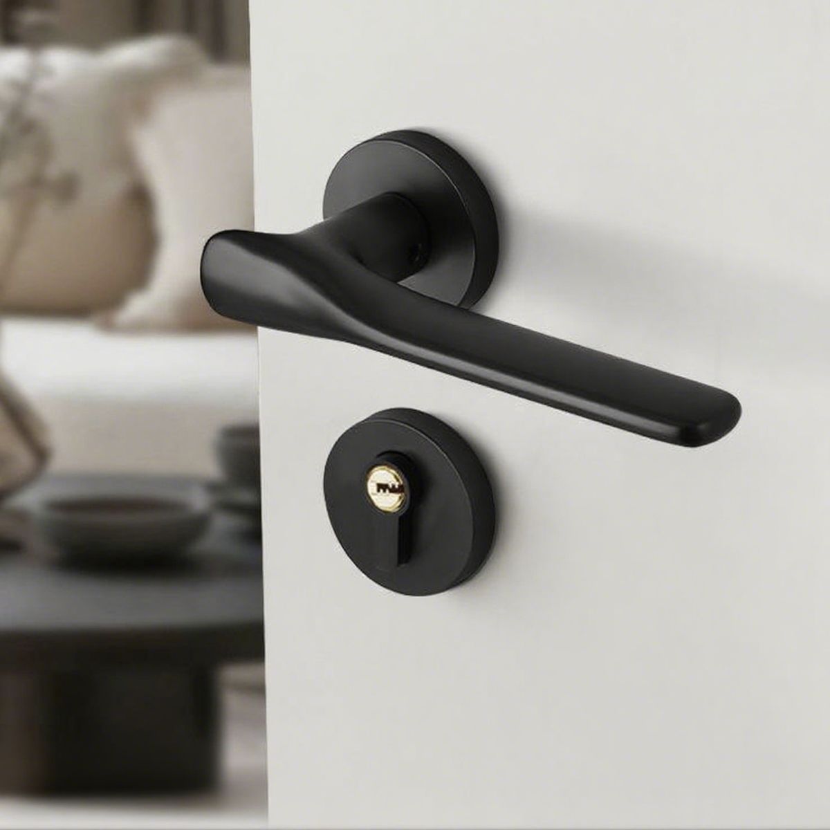 AIZO - Manija de Aleación de Aluminio, con Amortiguación Silenciosa y Cerradura de Seguridad, Negro Moderno