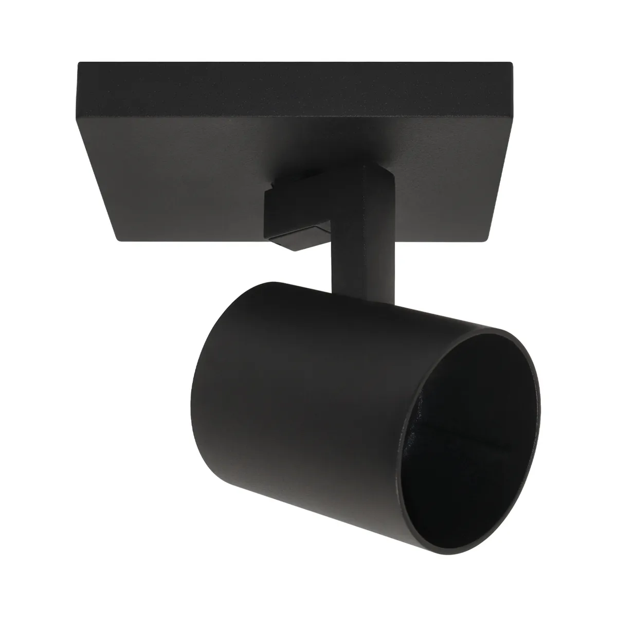 TECHNOLAMP - Pack Foco Sobrepuesto 1P Negro + Ampolleta Luz Cálida Gu10