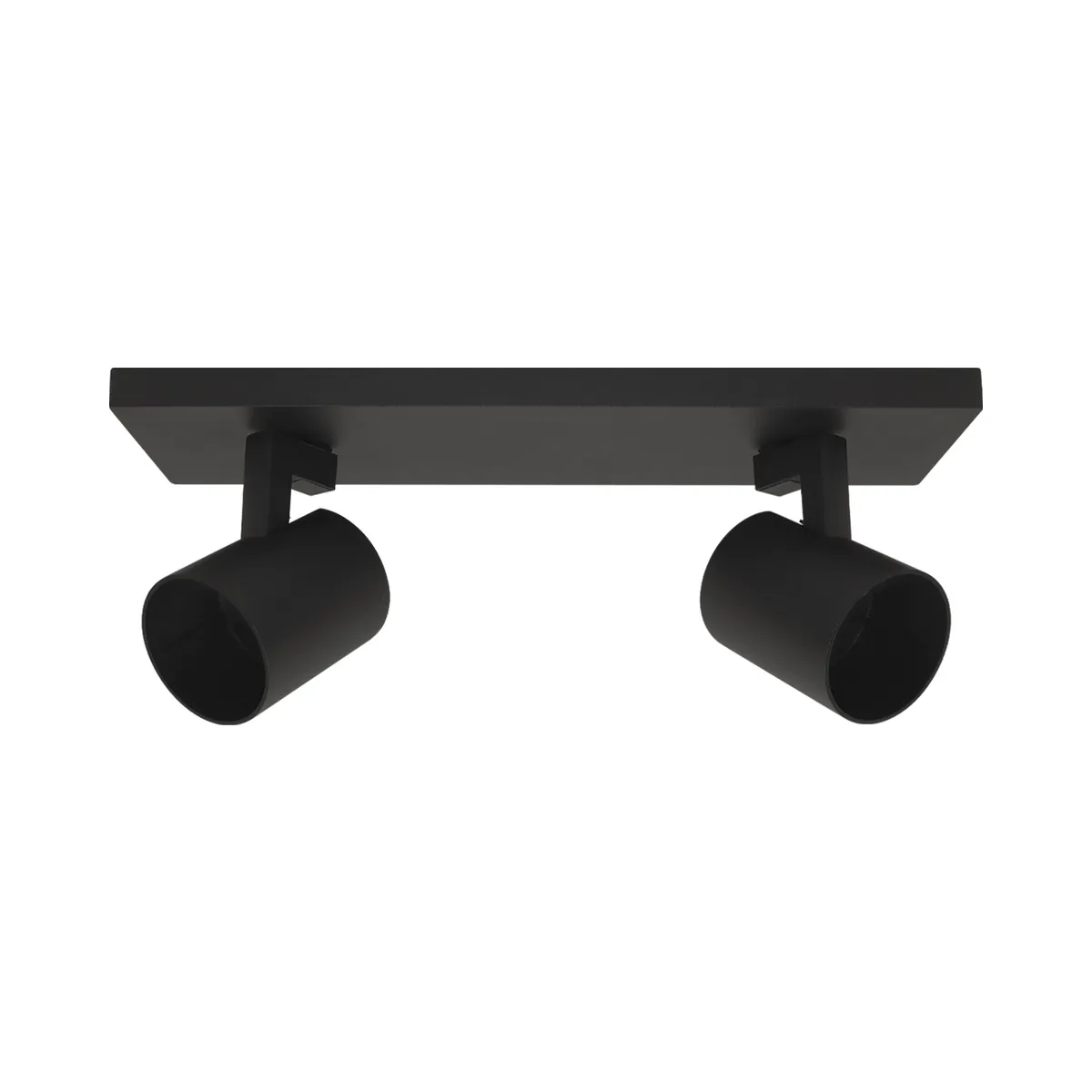 TECHNOLAMP - Pack Foco Sobrepuesto 2P Negro + Ampolleta Luz Cálida Gu10