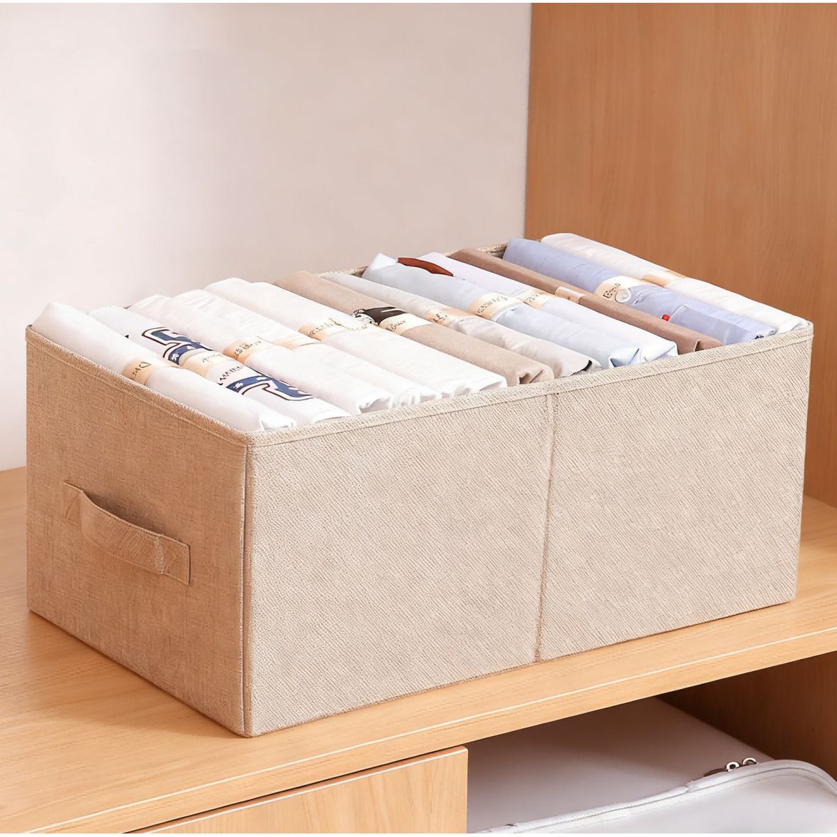 AIZO - AIZO Organizador Portátil Plegable, Protección contra Polvo, en Colores Beige y Gris Modernos
