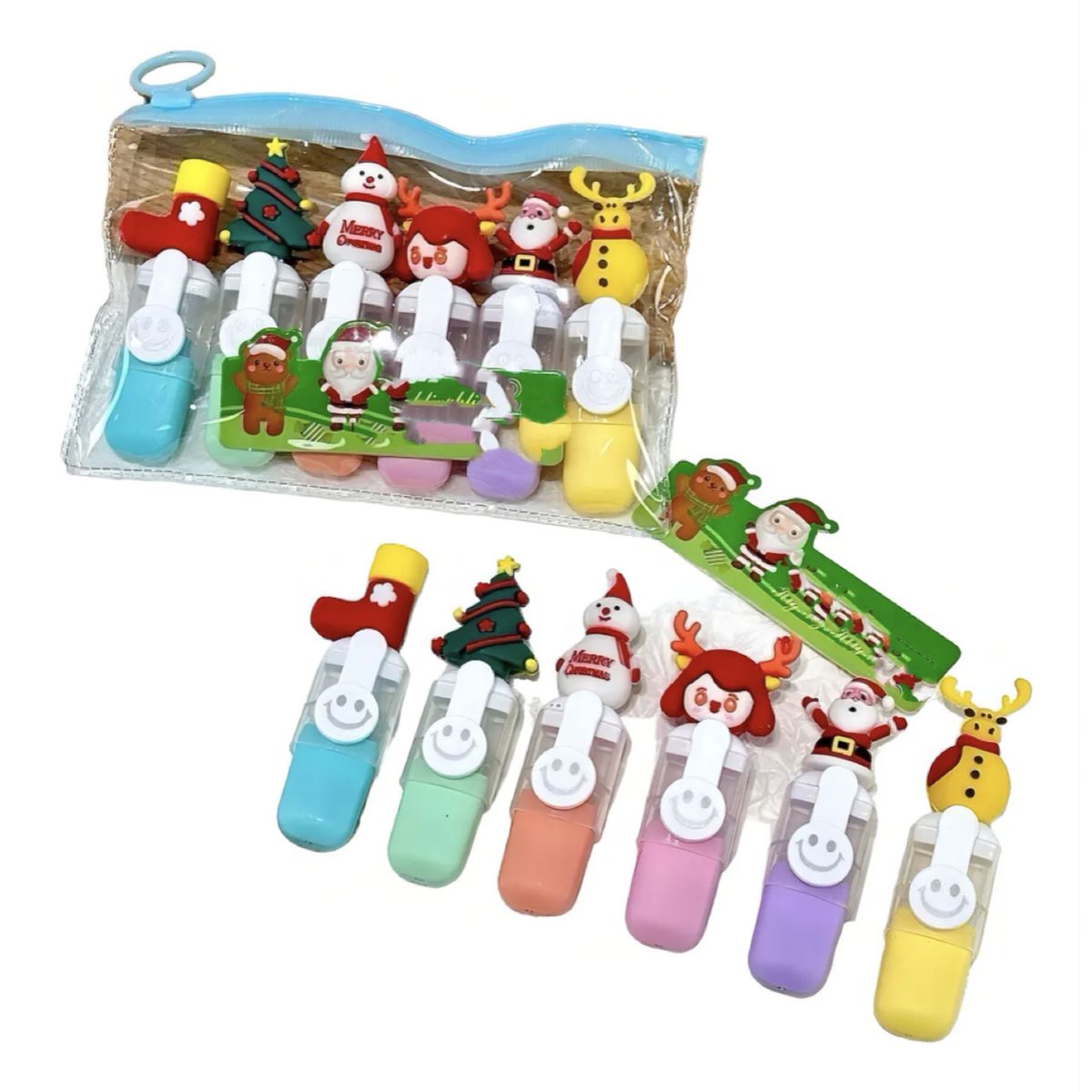 OKAY - Set De 6 Mini Destacadores Diseño Navidad Intercambiables