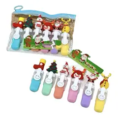 HD HOGAR SPA - Set De 6 Mini Destacadores Diseño Navidad Intercambiables