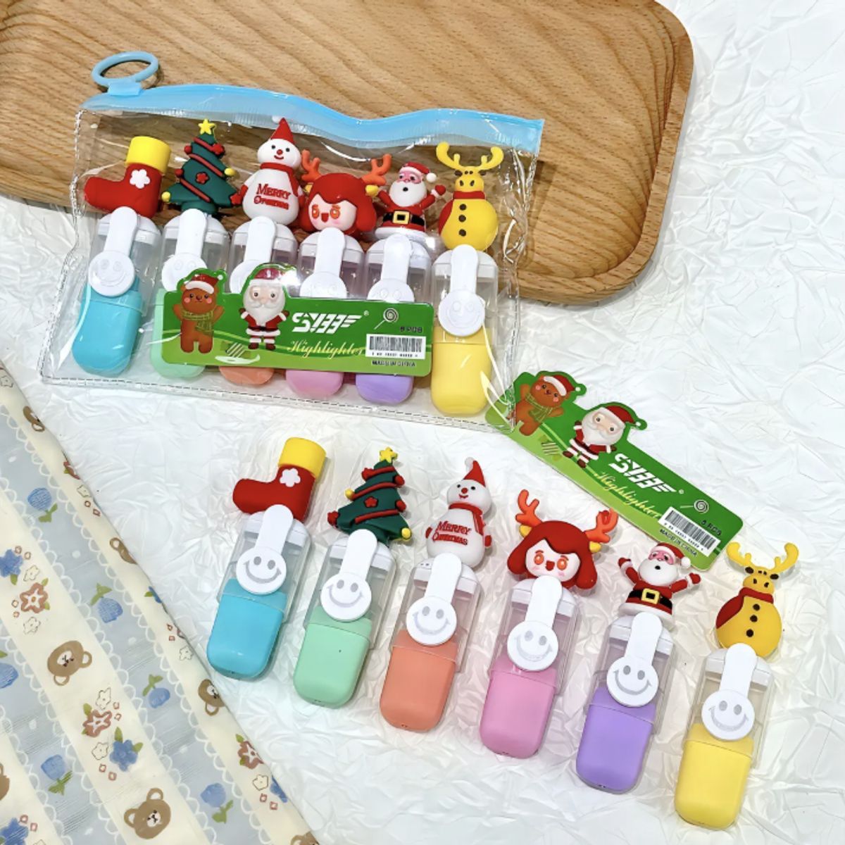OKAY - Set De 6 Mini Destacadores Diseño Navidad Intercambiables