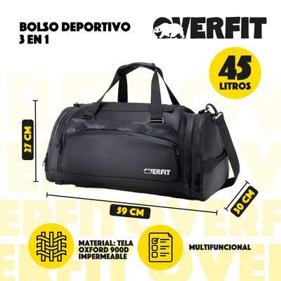 Imagen 2 del producto Bolso Deportivo Duffel Gym 3 En 1 Oxford Impermeable 45 Litros