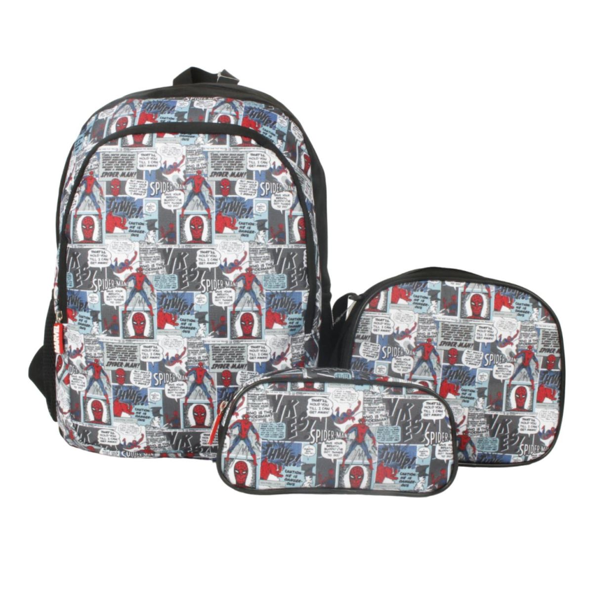 MARVEL - Set Escolar Spiderman 3 Piezas Mochila + Lonchera + Estuche