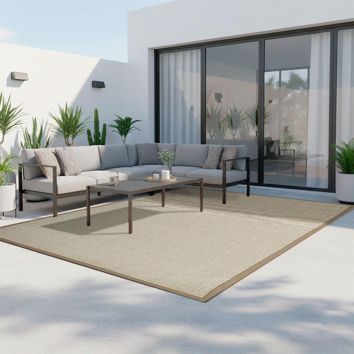 DIB - Alfombra Sisal Natural Border 230X330 Sahara