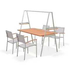 MIDTOWN - Juego de Terraza Comedor Copenhagen Madera