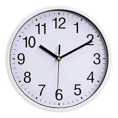 HD HOGAR SPA - Reloj Pared Decoración Moderno 30cm Silencioso Colores Estructura Blanco Fondo Blanco