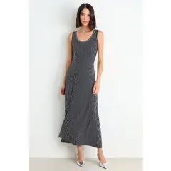 ASH - Vestido Largo Sin Mangas Mujer Azul