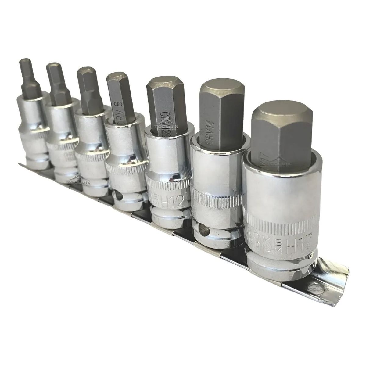 GENERICO - Juego 7 Dados ½ Pulg Con Bit Hexagonal H5 A H17 Cr-V