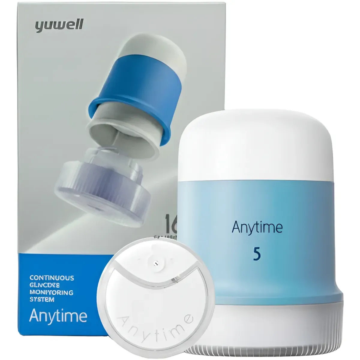 YUWELL - Medidor Continuo de Glucosa Glucometro Sensor Glicemia Yuwell Anytime 5