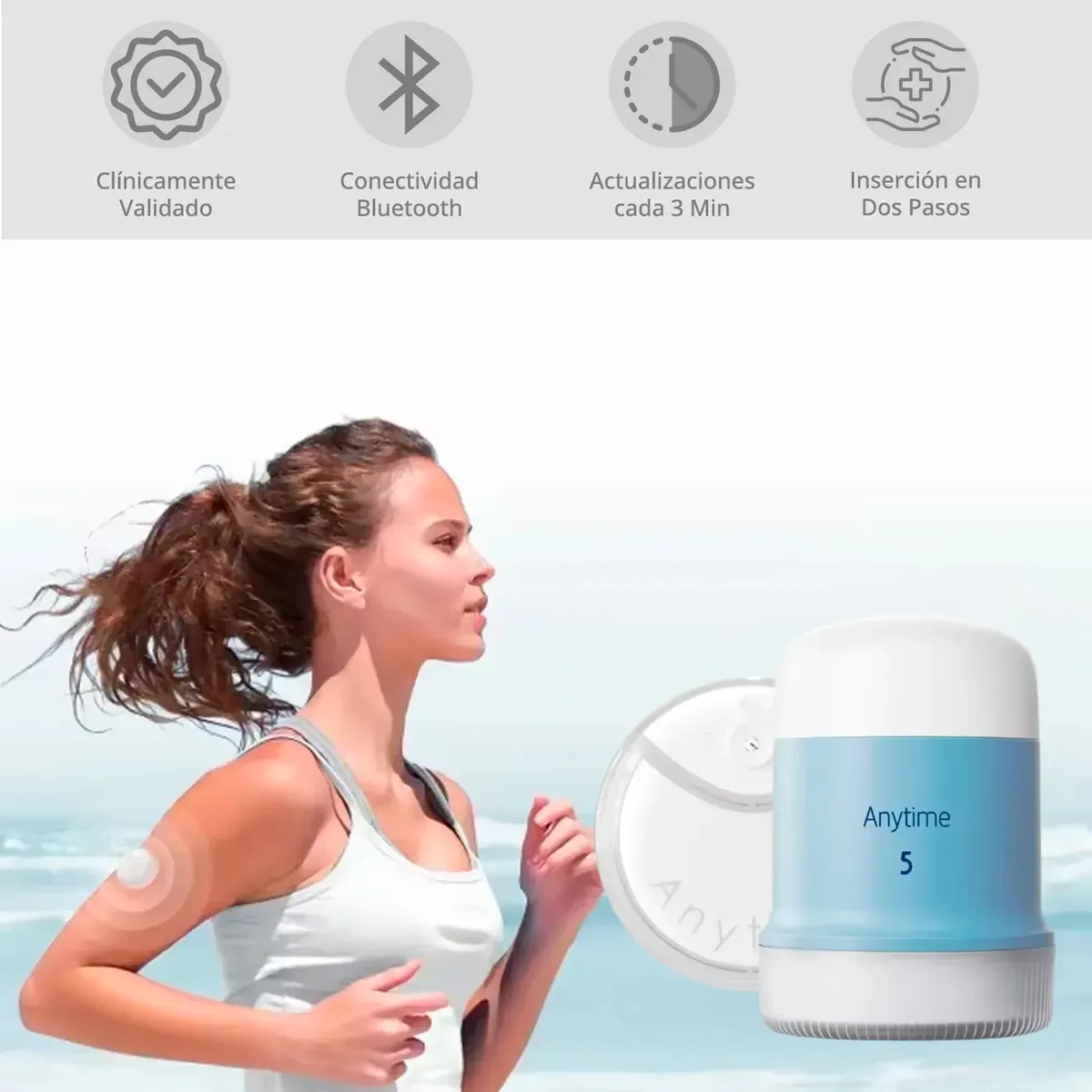 YUWELL - Medidor Continuo de Glucosa Glucometro Sensor Glicemia Yuwell Anytime 5