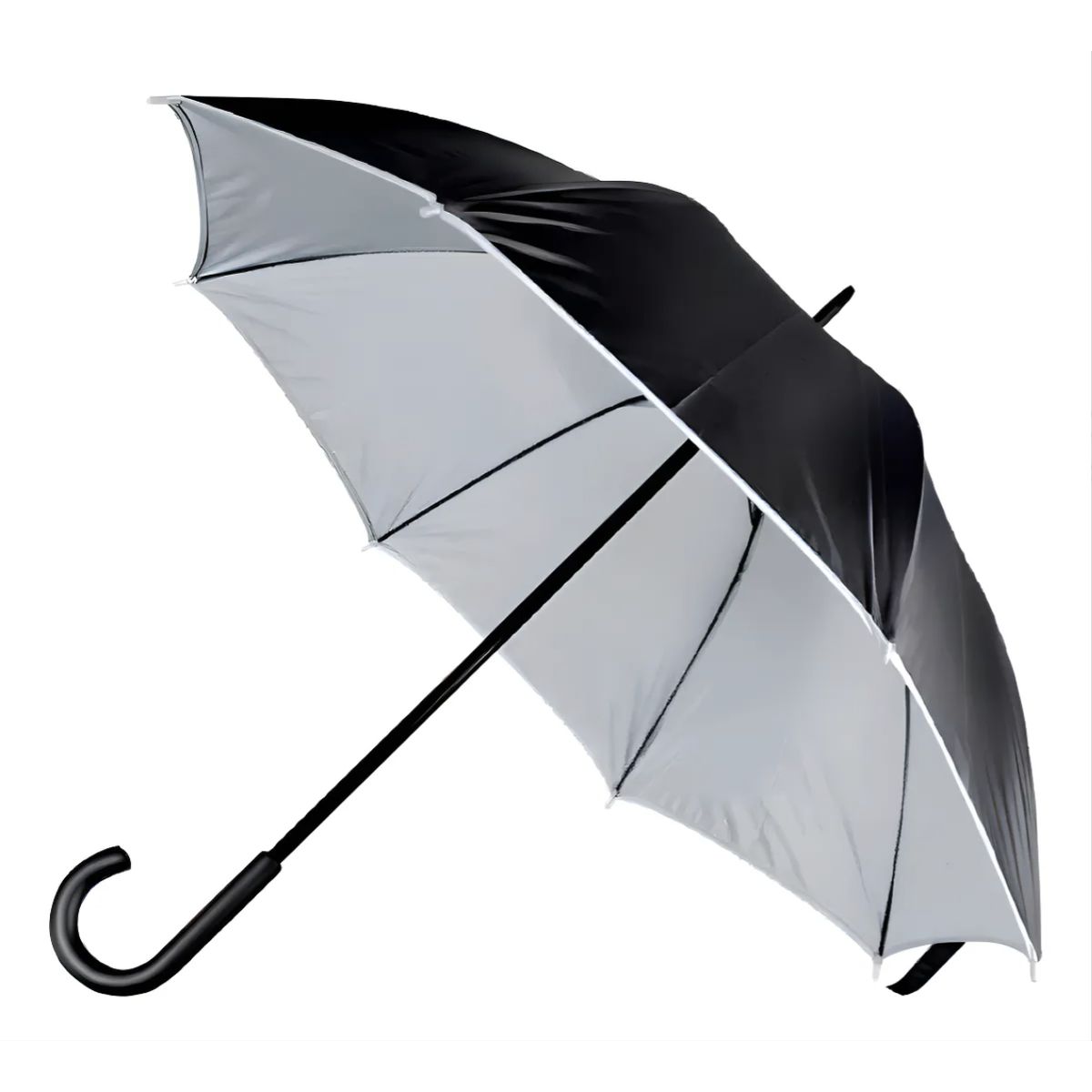 OKAY - Paraguas De Lluvia Paraguas 10 Varillas Plegable Automatico Color Negro Diseño De La Tela Lisa