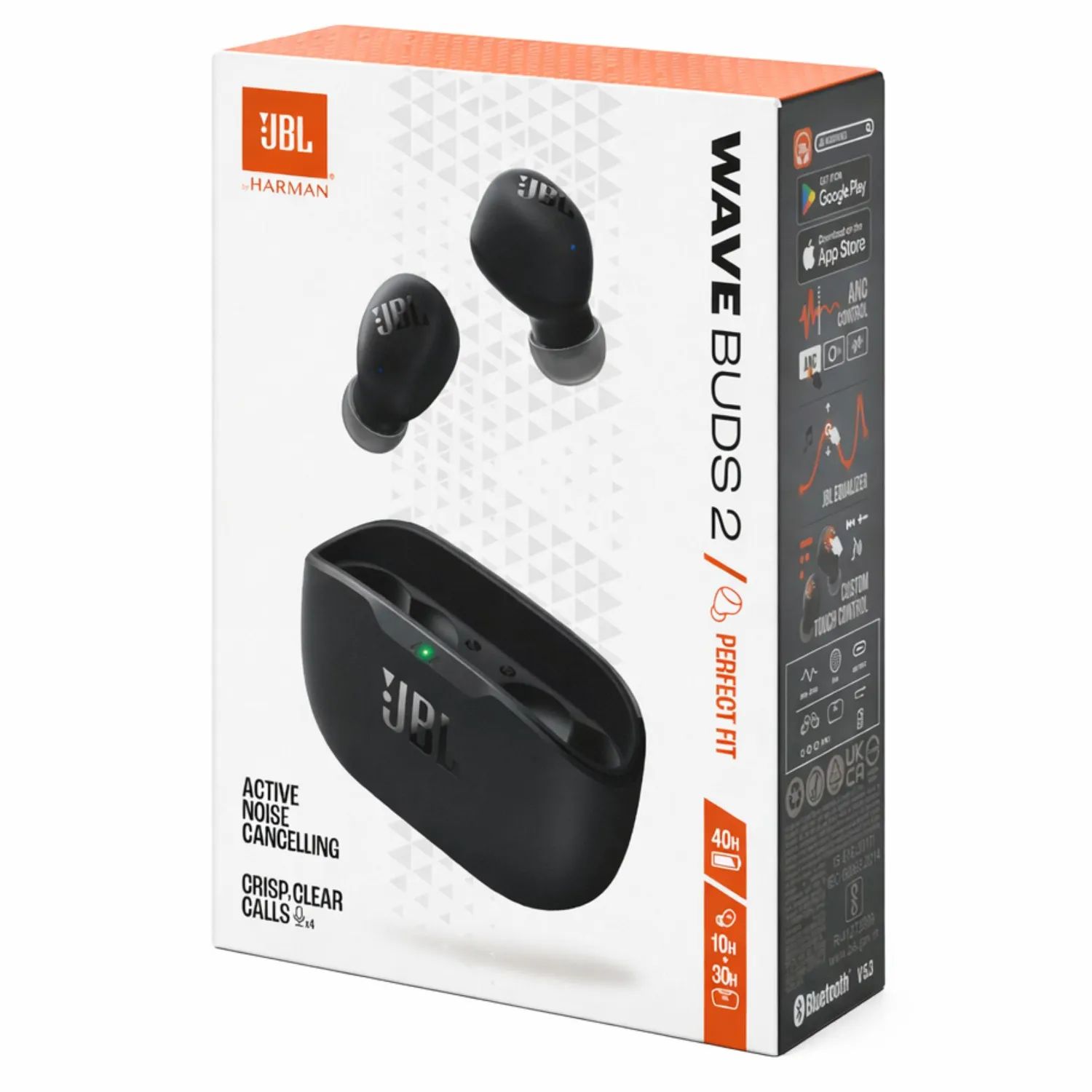 JBL WAVE BUDS 2 ワイヤレスイヤホン ブラック Bluetooth JBL Audifonos JBL Wave Buds 2 TWS ANC Black + 40Hrs Autonomía