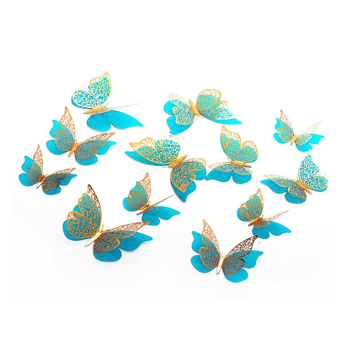 GENERICO - DECO MARIPOSAS TURQUESA X12 UNI