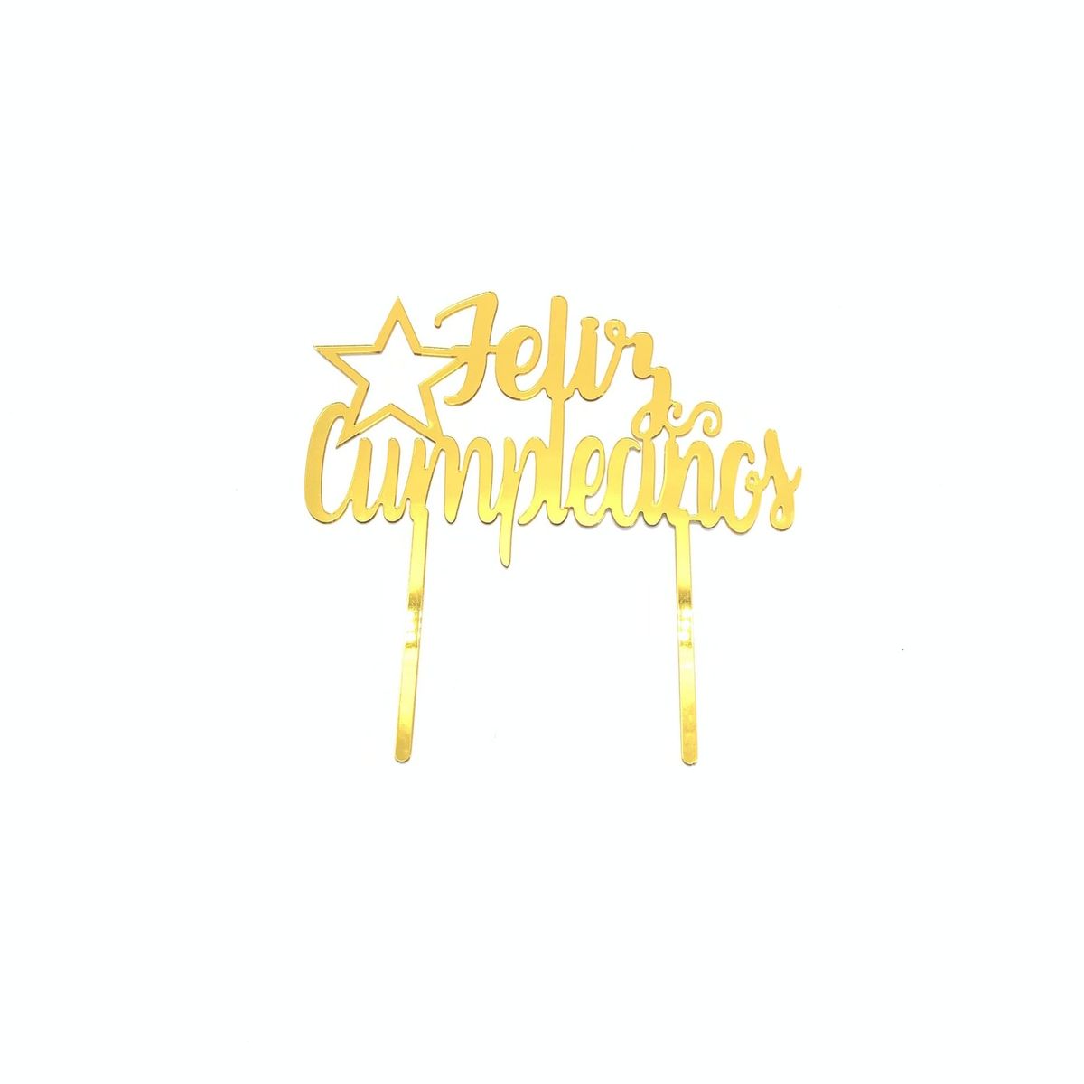 GENERICO - DECO TORTA ACRILICO FC ESTRELLA DORADO X1 UNI