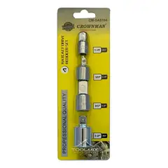 GENERICO - Juego 4 pcs Adaptadores De Dados 1/4 - 3/8 - 1/2 Crownman