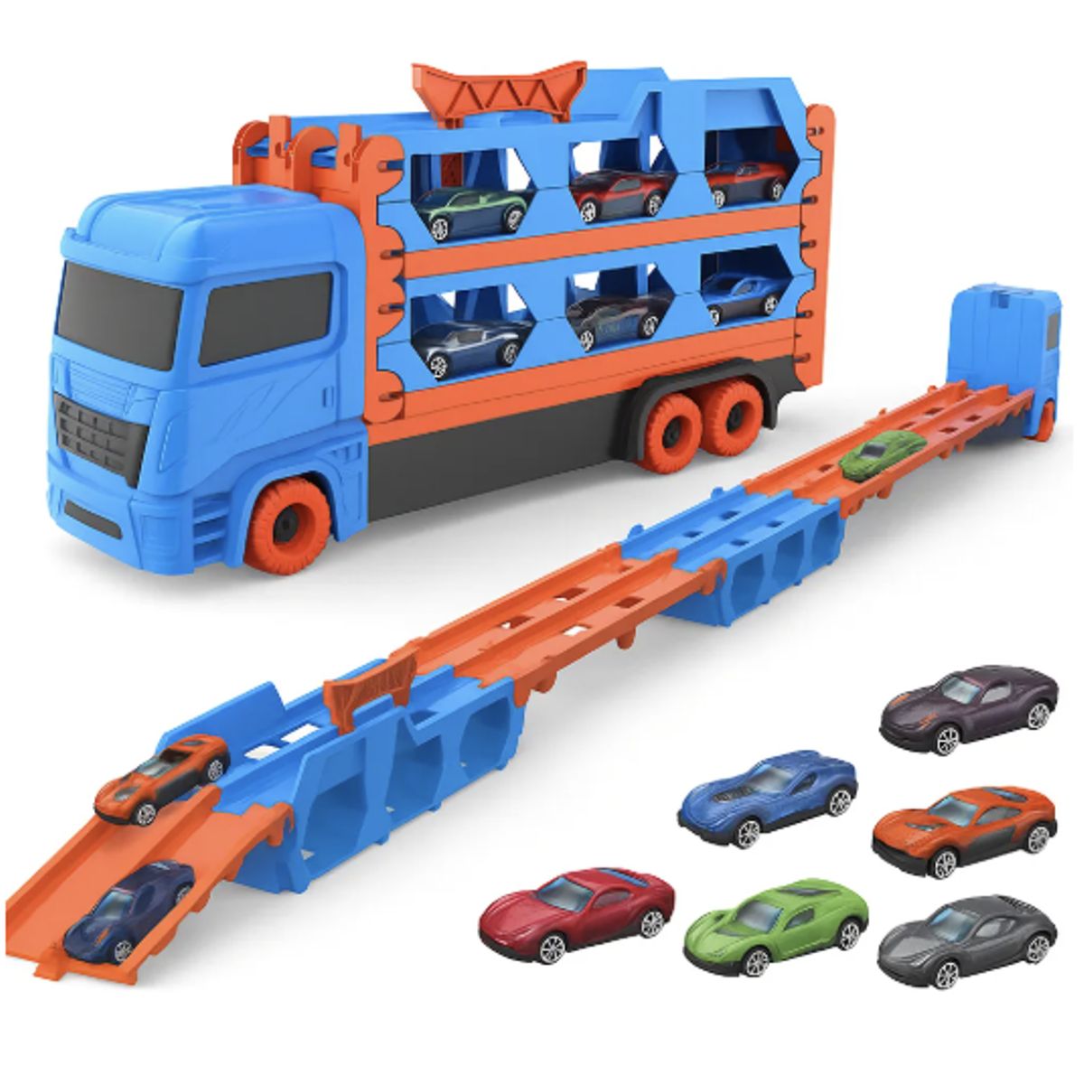GENERICO - Camión Transportador De Autos Pista Plegable Juguete Niño