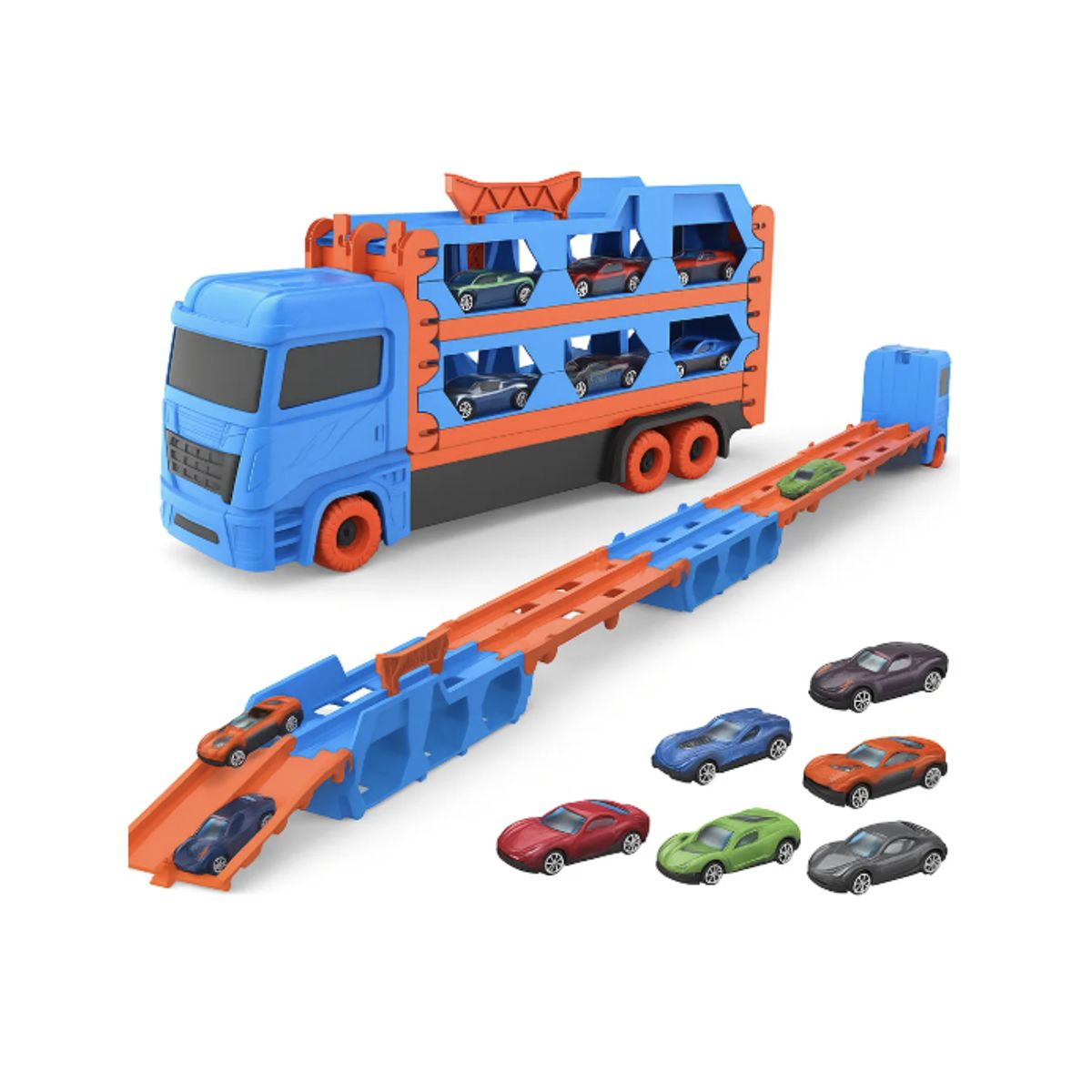 GENERICO - Camión Transportador De Autos Pista Plegable Juguete Niño